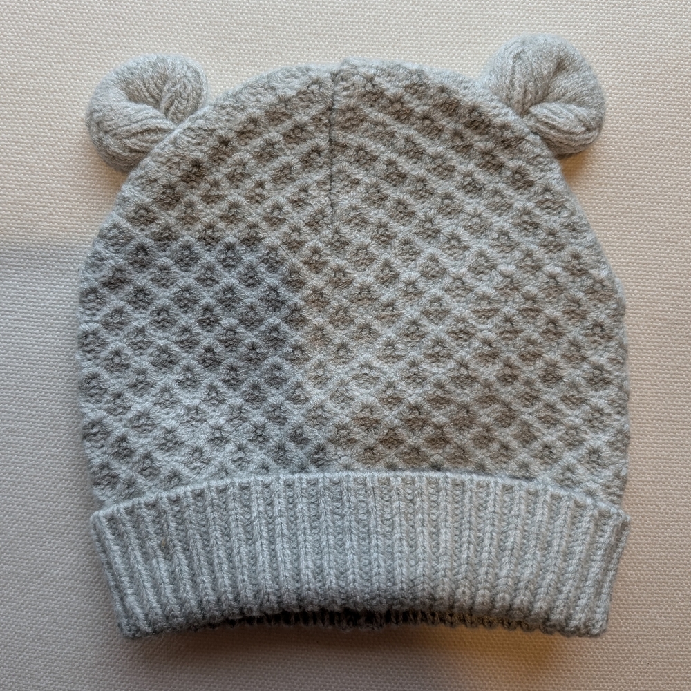 Bear Ear Grey Knit Hat 0-6M